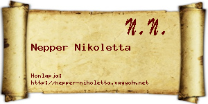 Nepper Nikoletta névjegykártya